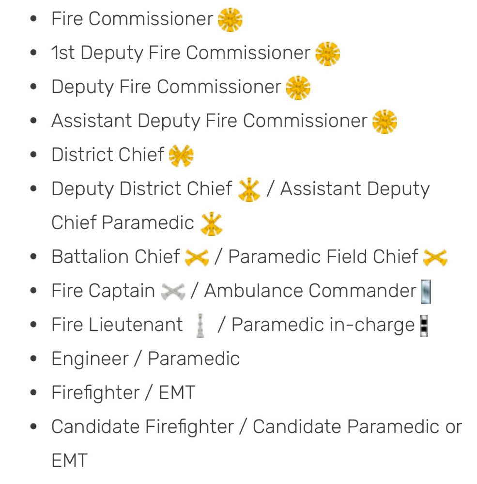 ドラマ シカゴ・ファイアの階級について質問です。 シカゴ消防局には添付した写真のような 階級があ利と思うのすが、 これを直訳してしまうと 、 なので、吹き替え版で表されている階級で 和訳していた...