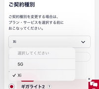 大至急
現在iPhoneのSE2でドコモのギガライト2のプランを使用していますが、exsimo(エクシモ)？というプランに変更したいと思っています。 マイドコモから契約変更の画面にいくと、下の画像のように5Gしか選択できません。SE2は5G対応していないと思うのですが、このまま進んで大丈夫でしょうか？
説明が分かりずらくすみません(;_;)よろしくお願いします。