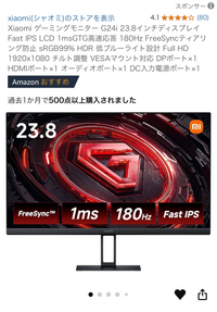 Xiaomi Redmi G24 23.8インチ モニター 未使用 Xiaomi Redmi Gaming Monitor G24 23.8″ Full HD 165Hz 1ms-MPRT