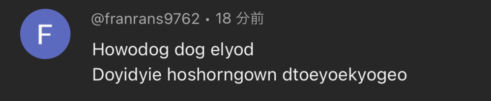 謎の言語について質問です。日本語以外の言語には知識がなく、教えて欲しいです。 SNSのコメントにあったのですが、翻訳しても意味のない言葉でした。 さすがに正式な英語にはない言葉なのは私も分かったのですが、英語が得意な方や海外に詳しい方だったら何かしら解読できるのかな？と思って質問させていただきました。 ひやかしのコメントなのでしょうか？