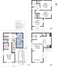 添付のような、３階建ての間取りの場合、収納や家族構成、日々の動線を考慮すると、

①寝室をどこに配置？

②子ども部屋をどこに配置？

でしょうか？

子どもは、２人います。 まだ小学生低学年 男の子と未就学児 女の子なので、ダブルベッドでぼくたちと寝ています。

生活動線を考えると、１階を寝室にして、ウォークインクローゼットに仕事のカバンやスーツを収納した場合、朝、リビングでお弁当などを用...