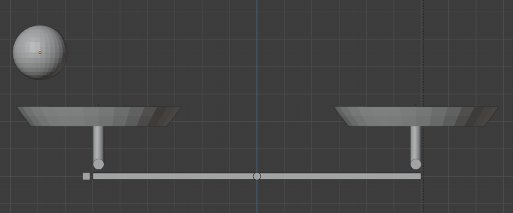 Blenderの物理演算について質問です。 添付の画像のような秤を作っています。このままだと物を乗せた時に受け皿ごと傾いて物が落ちてしまいます。受け皿の移動範囲をZ軸のみにして角度は常に地面に対して平行にしたいです。どうしたらいいのでしょうか？