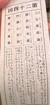 至急 でもないですがこのおみくじの内容を解読していただける方いらっしゃいませんか、、、(；-； ) 