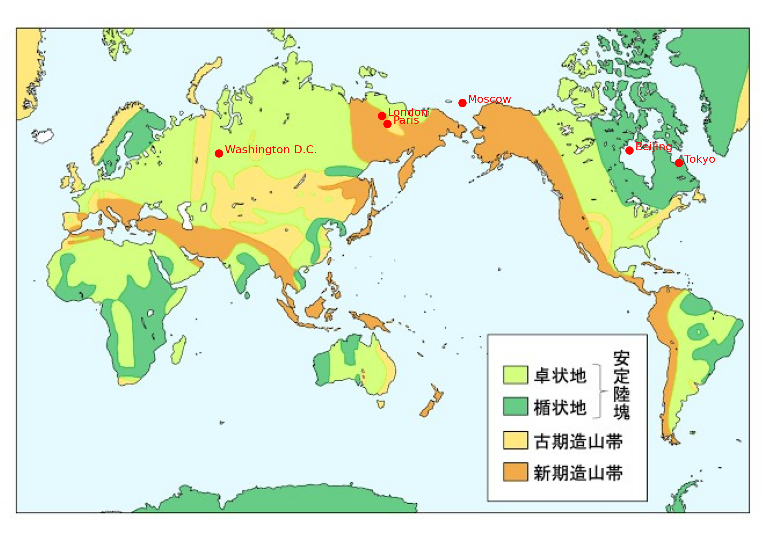 このような大地形の地図に国境線が描き加えられた地図の画像ってありませんか