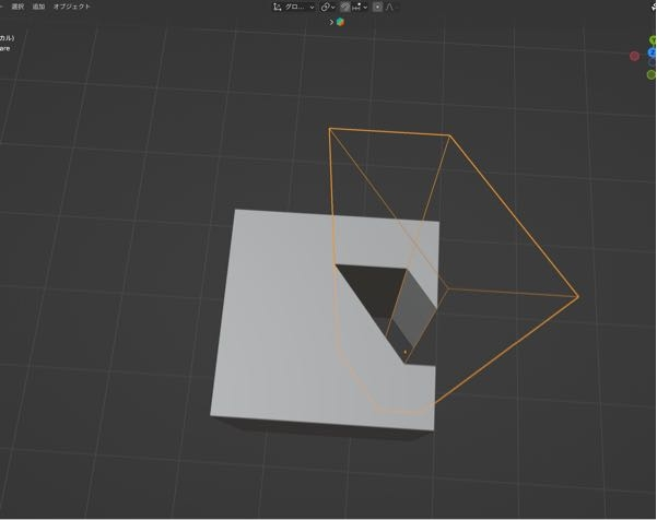 blenderでカットマスクオブジェクト？を適用させる方法がわかりません。 carverツールで作った立方体(ワイヤーフレーム状のオブジェクト)を削除すると空けたい穴も塞がってしまいます。これを適用させたいのですが、どなたか教えて頂けませんか？ よろしくお願い致します。