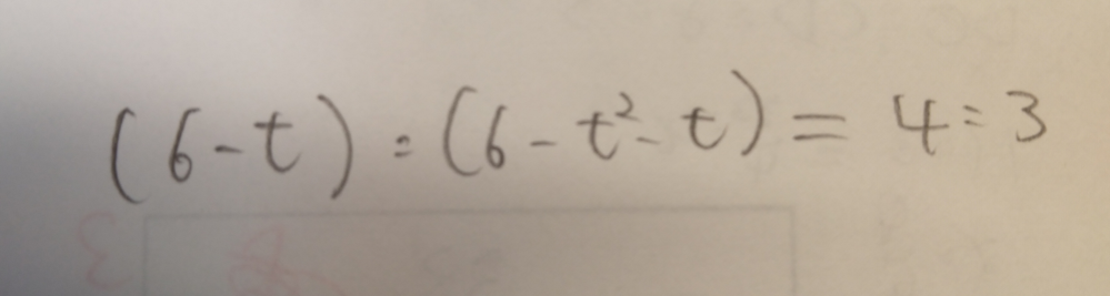 中学校の比例式の計算について質問です。画像の問題をtについて解いていただきたいです。できれば途中式もお願いしたいです。