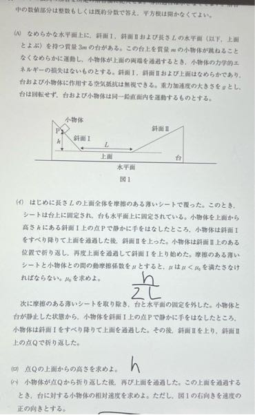 芝浦の物理の問題です。 (ハ)をといてほしいです。