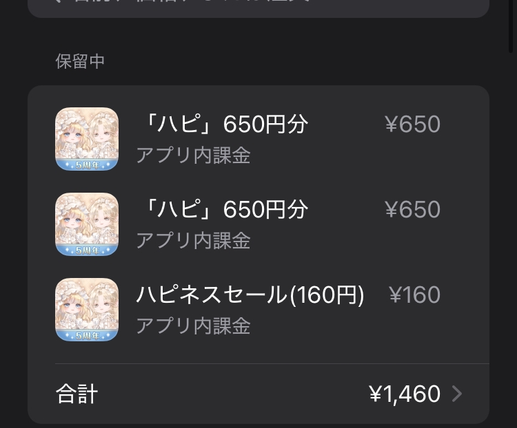 先日PayPayで課金しましたがIPhoneの購入履歴に保留中と書かれていました。 PayPayに再度チャージすれば不足していた分のお金がPayPayのチャージ額から引かれるのでしょうか？ またその際にメールなどは来るのでしょうか？