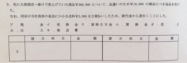 簿記3級 仕分け問題です。 画像の問題なのですが... [2000円立替支払いしたため、掛代金から差し引くことにした。] とあるのですが、[売掛金]は増えるのになんで[差し引く]と表現？されているのか教えてください。 差し引くとあるからつい引いてしまってました...