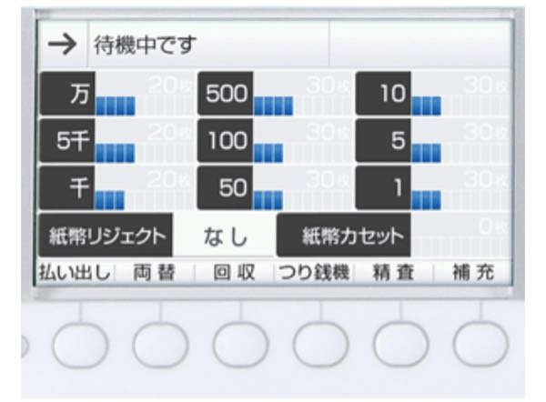 自動釣銭機のこの青いバーは何を表しているのでしょうか？