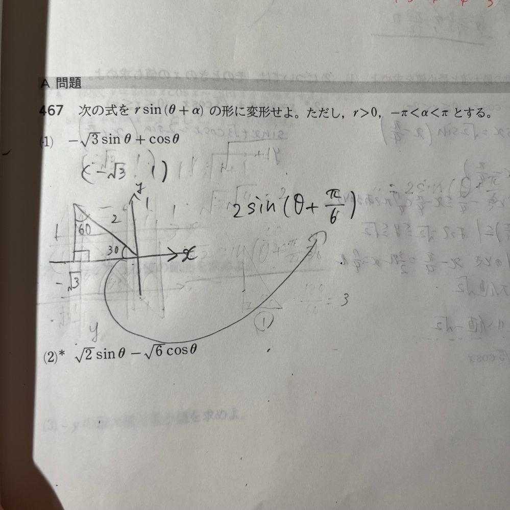 至急 数2 三角関数の合成 この解答はあっていますか？