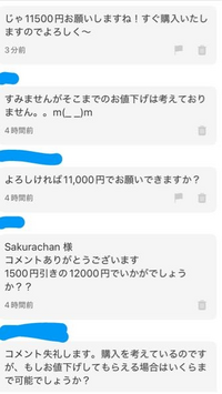 メルカリで値下げ不可という注意書きを見ずに値下げ依頼をして