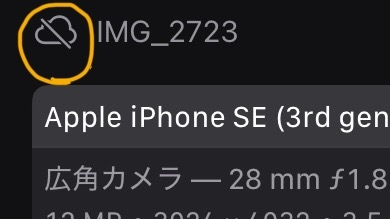 失礼します 私は未成年で、もうすぐiPhoneからiPhoneに機種変更をするのですが、写真やその他アプリなどのデータをiCloudにコピーして新しい機種に入れるみたいなことを親から説明されたのですが、その際に非表示や最近削除した項目等のデータも残るのですか？また、非表示や最近削除した項目の写真をデータ移行の際に他人に見られてしまうことはありますか？ また写真の詳細の箇所に一部の写真に雲のマークに斜線がついてる記号(画像の黄色い丸の部分)がありますが、このような写真もしっかりとデータ移行出来ますか？ 詳しい方教えてください。