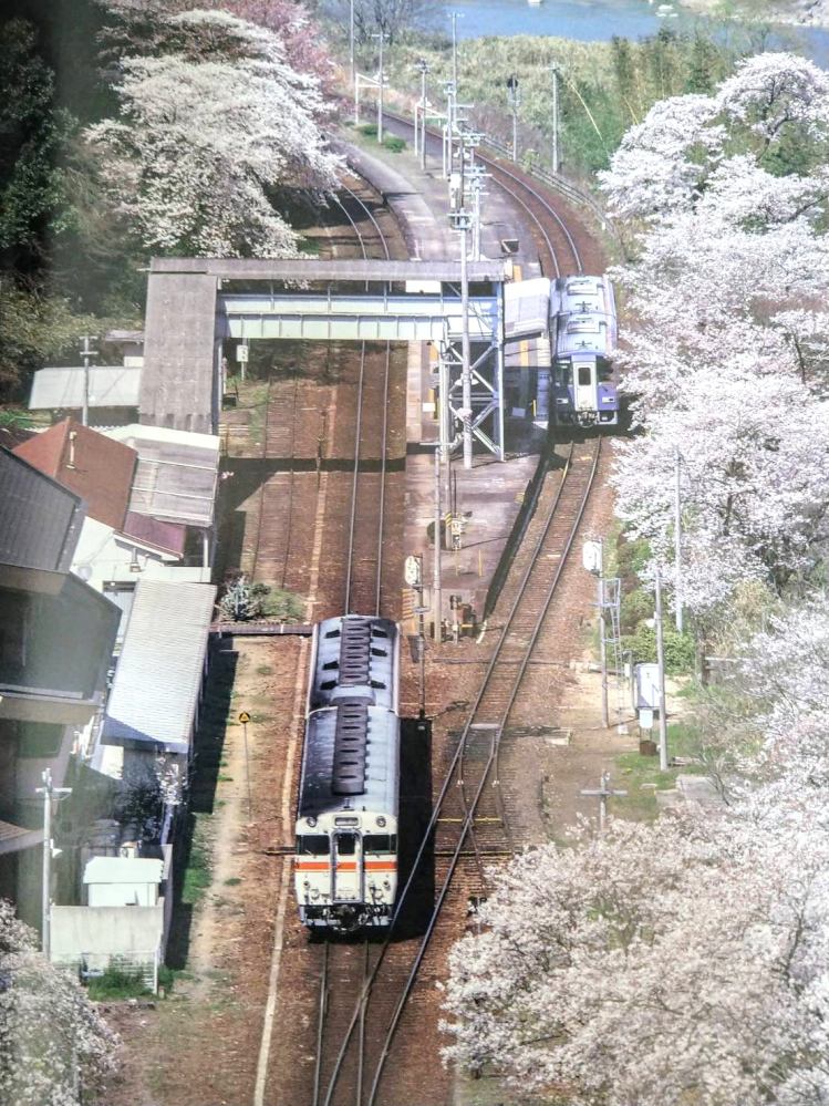 関西本線笠置駅での急行かすがと普通列車の待ち合わせ光景で大好きな写真なのですが、上から俯瞰する撮影にて何処の場所から撮影したものでしょうか