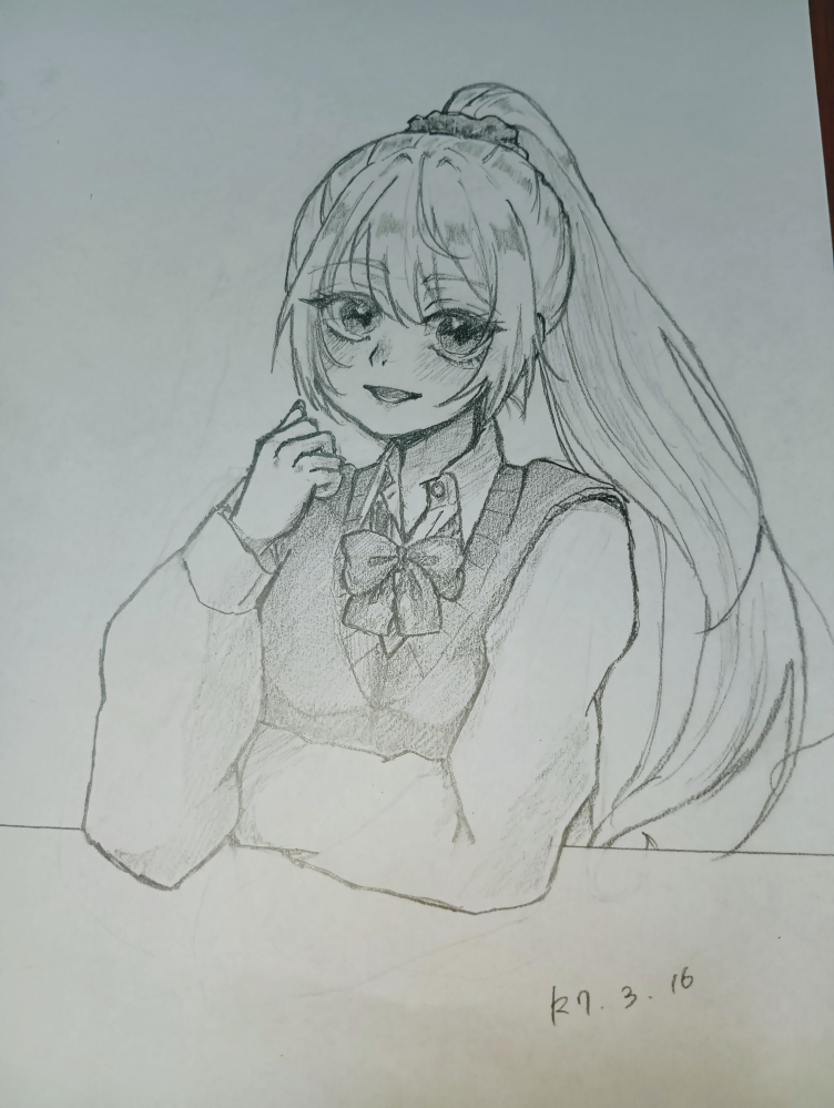 中学生でこの絵って上手いですか？中2女子です。この絵は100点満点