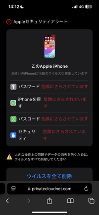 アダルトサイトを見ると時々出てくるこの画像のような｢ウイルス