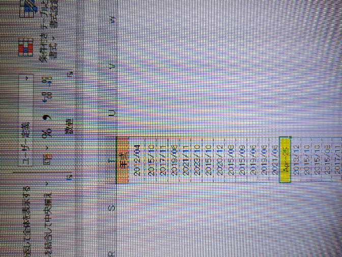 画像横になってしまい申し訳ありません。黄色の箇所に2025/04と