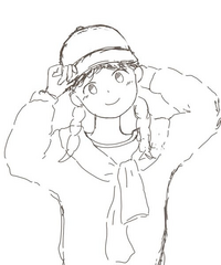 イラスト添削をしてくれませんか？

体の構造や顔の歪みにどうしても違和感がある気がするのですがどこを直せばいいのか分かりません。

よろしくお願いします。 
