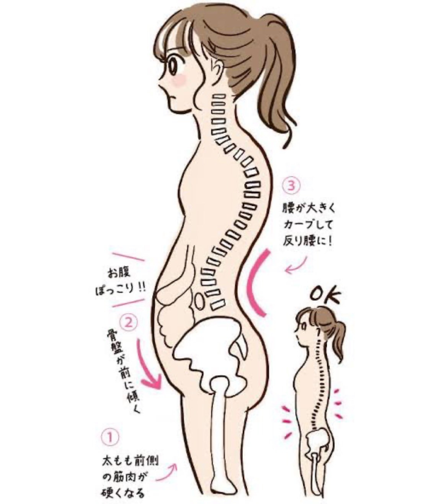 この体型を改善するにはどこの筋肉を鍛えたらいいですか？