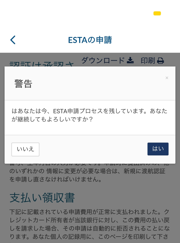 ESTA申請後承認された後の話です。承認メールが来てから数日後、再 