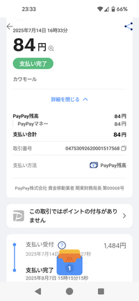 paypay支払いについて先日ネット注文して買い物をしたのですが