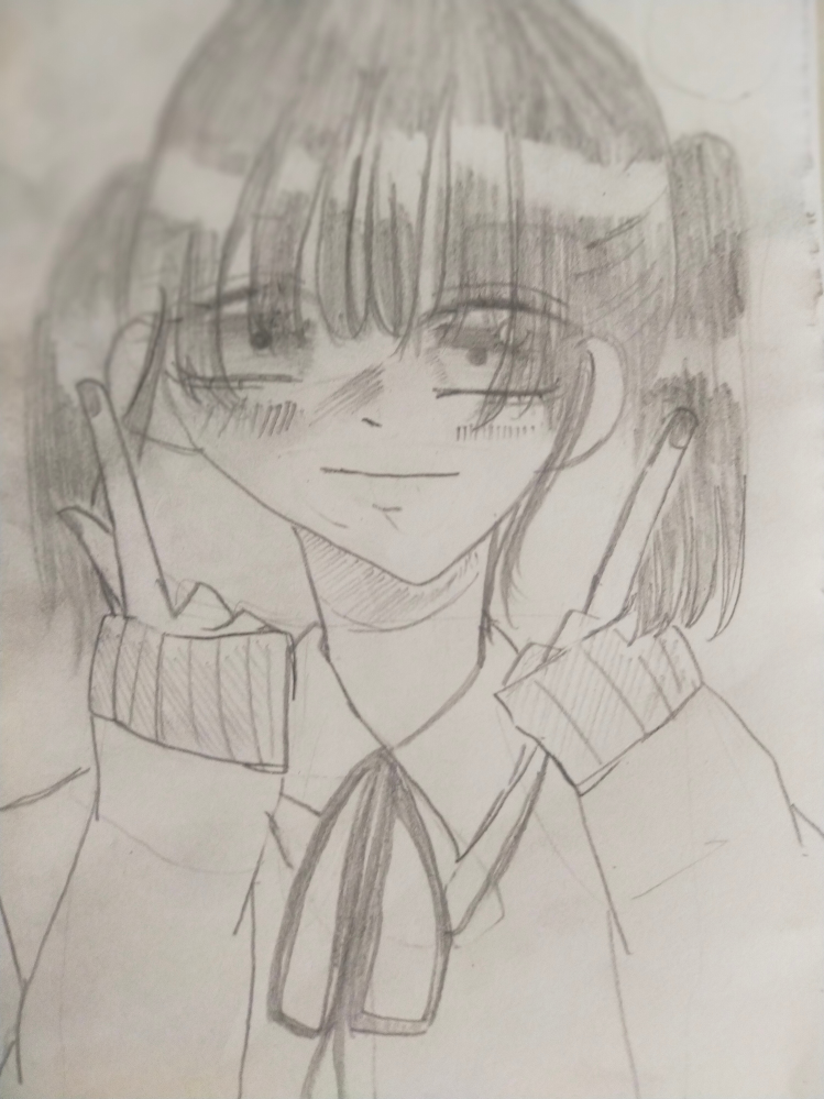 小学3年生です。絵のアドバイスをください!!ちなみに、目がでかいのは
