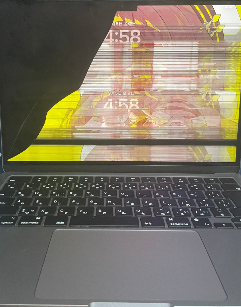 MacBookAirm2の液晶割れについての質問です。MacBookAirm - Yahoo