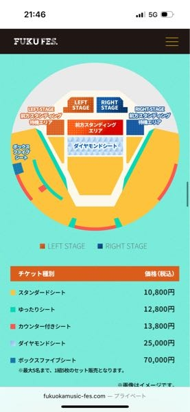 福フェスについての質問です。第三次先行のスタンダード席で抽選に申し 