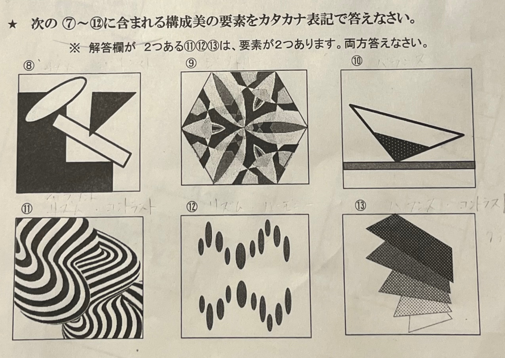美術のテスト勉強のプリント 美術のテスト勉強のプリント