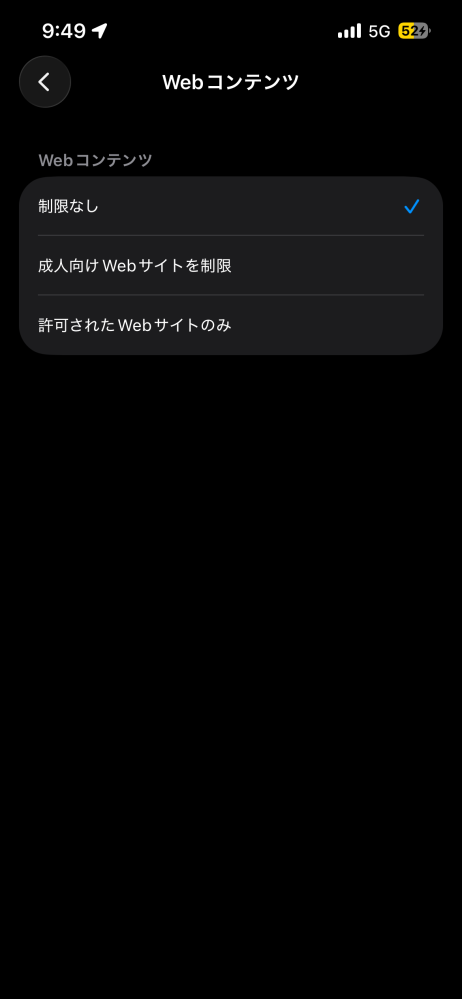 webサイトを許可する項目に追加したり画像のように設定から制限なし