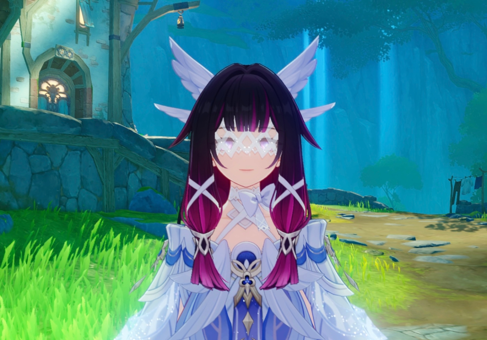 原神のバグ？についてです。コロンビーナの目がレースしてても開眼し