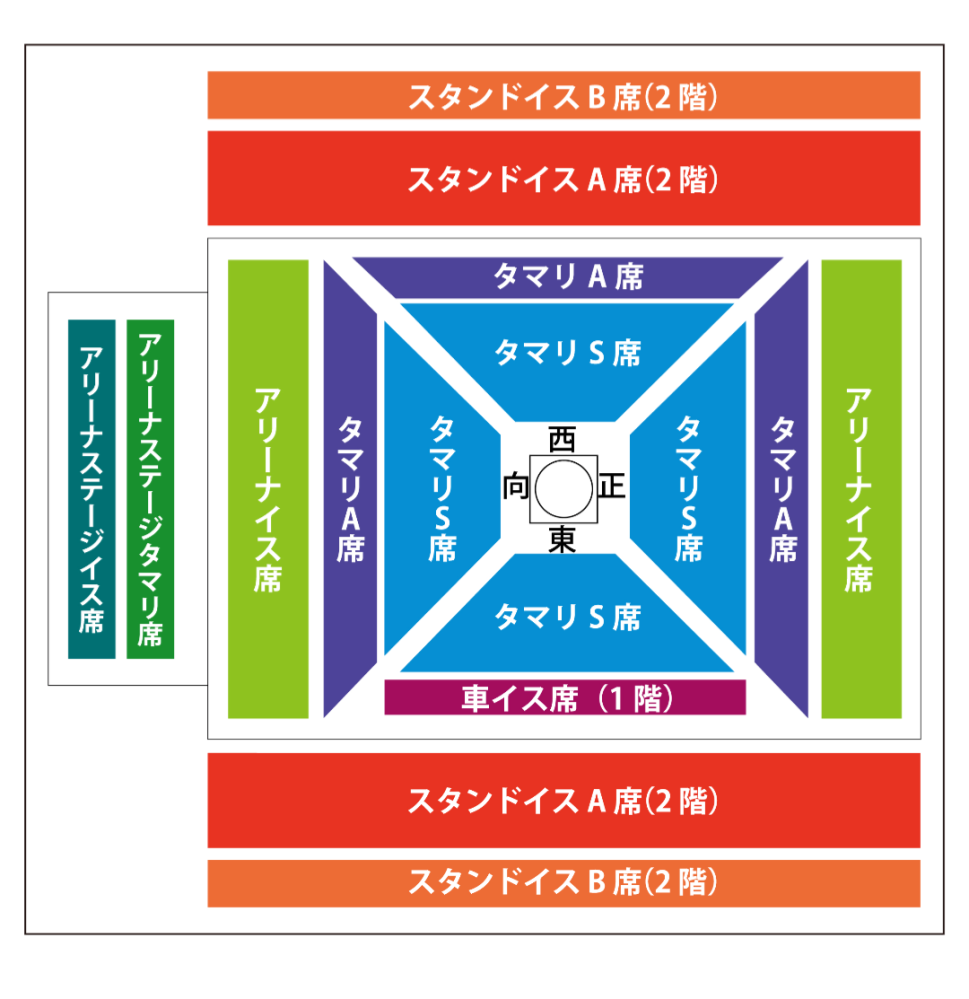 相撲巡業時の席について。今までは、たまりSで観戦していましたが