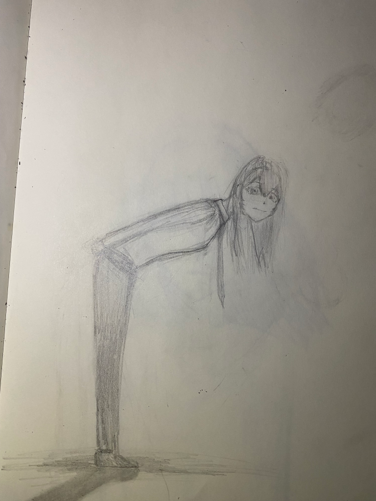 思いつきで書いた絵なのですが、何かおかしい感じがします。どう修正