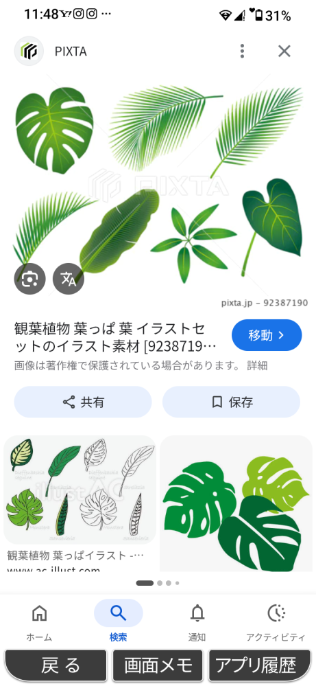 至急】葉っぱの名前を教えてください画像イラストの一番右上の葉っぱ