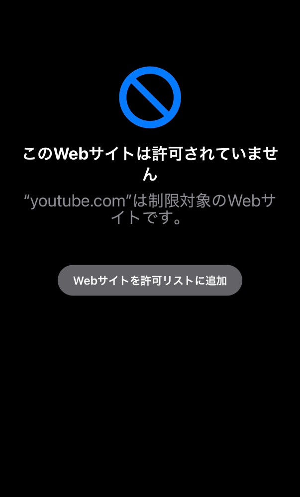ウェブのスクリーンタイムでのブロックについてですYouTubeもブ