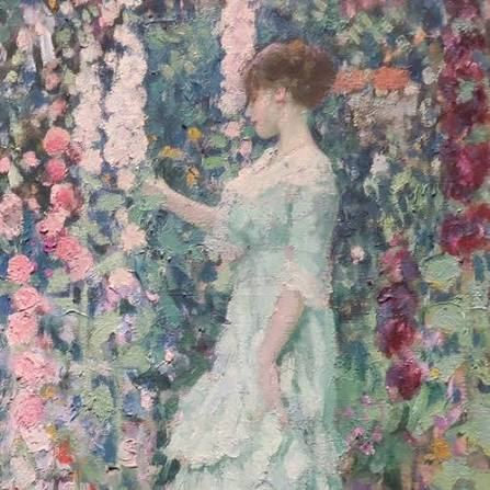 この絵画のタイトルは何ですか。 - ホリホックスのアートポスター