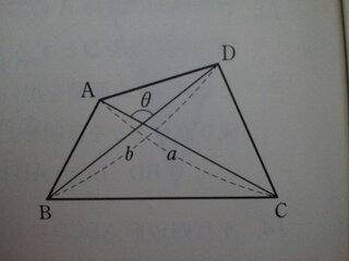 添付図のような四角形abcdにおいて 2つの対角線の長さがa Bで そのなす Yahoo 知恵袋