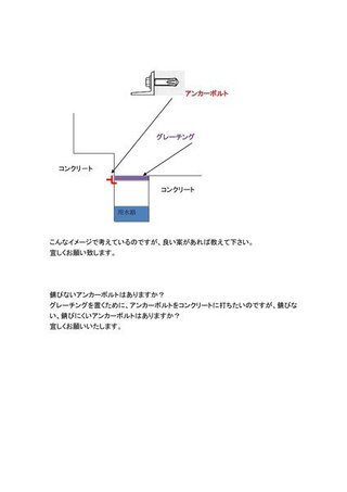 錆びないアンカーボルトはありますか グレーチングを置くために アン Yahoo 知恵袋