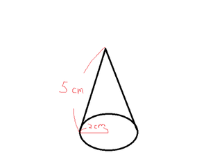 円錐の側面積の求め方が分かりません 図のような底面の半径が２ｃｍ 母線 Yahoo 知恵袋