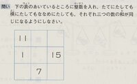 魔方陣をとくコツってありますか 小学３年生 小3 の問題集に出てきました 息 Yahoo 知恵袋