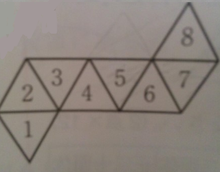 正八面体の展開図について 一 面３と平行になる面はどれか二 面８ととなり Yahoo 知恵袋