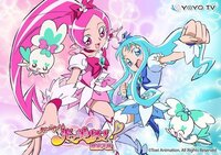 ハートキャッチプリキュアで 下の画像のブロッサムとマリンはピンクと水色の反対色 Yahoo 知恵袋