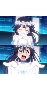 このアニメはラブライブですか そうですよ 海未ちゃんは変顔しててもかわい Yahoo 知恵袋