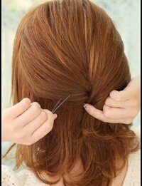 ヘアアレンジのねじりハーフアップのピンの留め方がいまいちよくわかりま Yahoo 知恵袋
