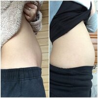 妊娠12週目の妊娠です 左が8週目のお腹と右がいま12週のお腹なんで Yahoo 知恵袋