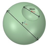 球の表面から垂直に1mm下をスライスし 出来た断面の直径が38mmに Yahoo 知恵袋