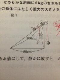 中3理科の質問です画像の図で 台車の質量を5kg おもりの質量を2k Yahoo 知恵袋