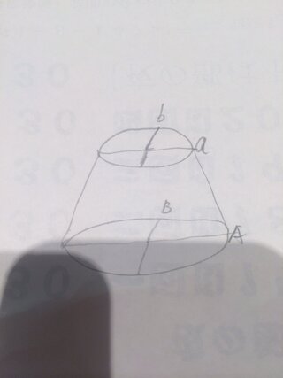 上下底が楕円の錐台体積 上楕円の長さがa B 下楕円の長さがa B 体積を求め Yahoo 知恵袋