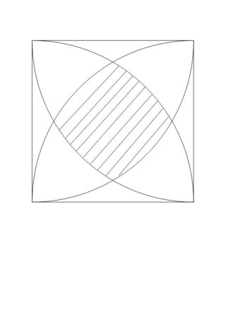 数学問題 一辺100mmの正方形で 半径100mmの円の4分の１の扇形が図のよ Yahoo 知恵袋