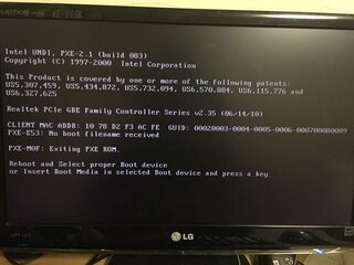 Ошибка intel undi pxe 2 1 build 083